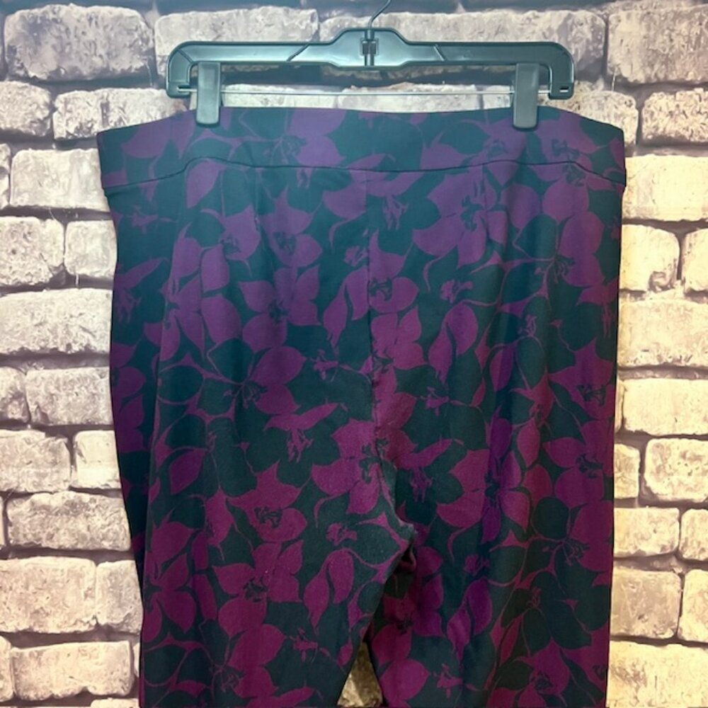 Chico's Travelers Purple & Black Pull On Dress Pants Size XL/16 - Picture 6 of 9